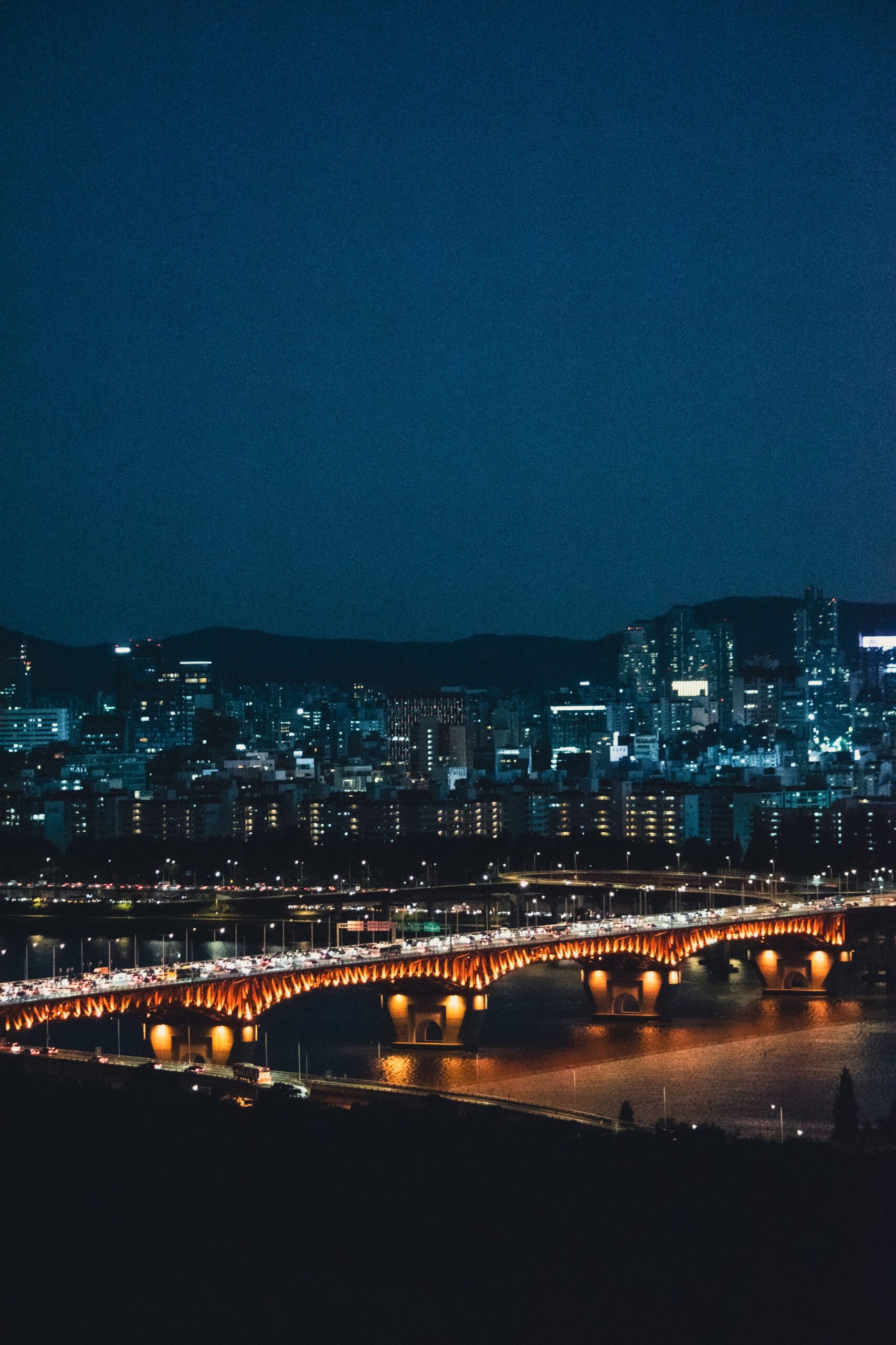 Seoul Korea city skyline at night